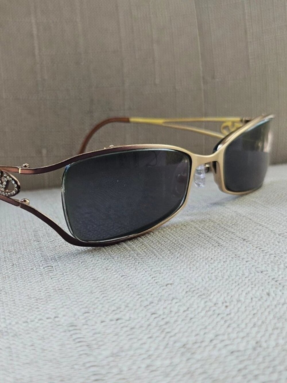 Vintage Valentino Women Eyeglasses Glasses Gold/Brown Made in Italy Frame only
